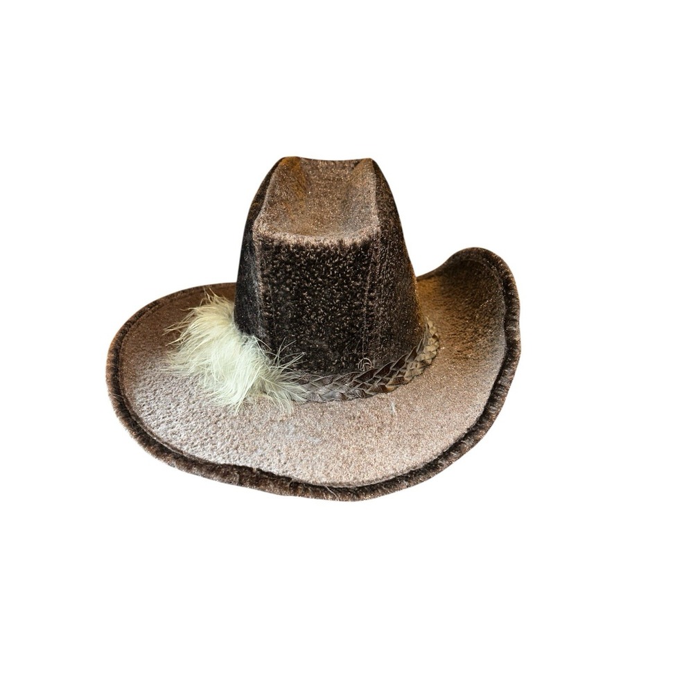 Vintage Rockmount‎ Cowboy Hat Large Brown Feather Made In USA Western Rodeo